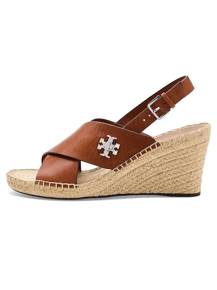 Босоножки на танкетке 85mm Turnlock Wedge Espadrille Tory Burch, Classic Cuoio — 5