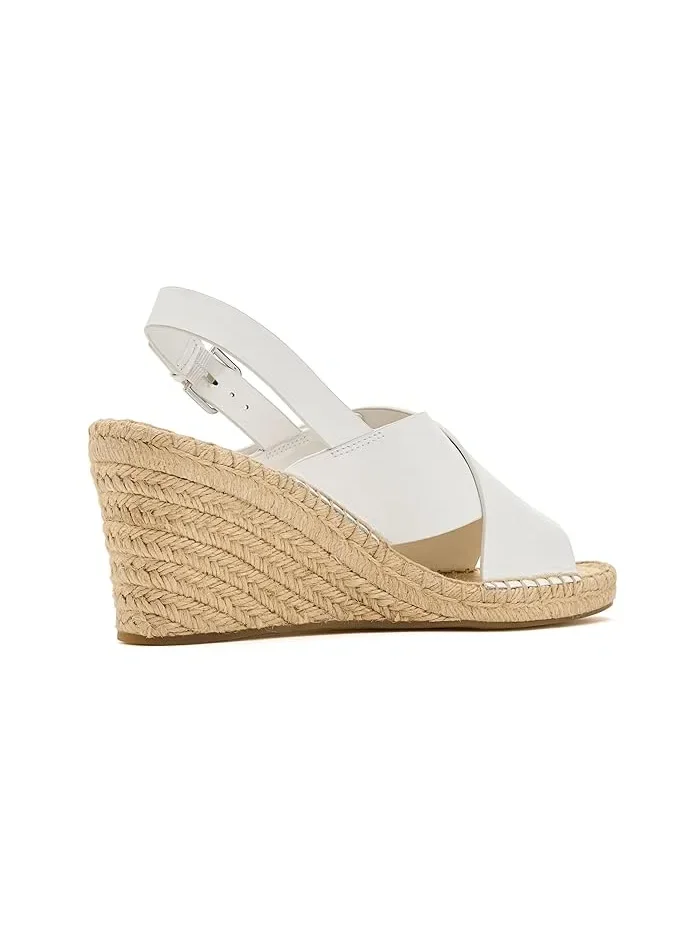 Туфли-эспадрильи на каблуке 85mm Turnlock Wedge Espadrille Tory Burch, Bianco Laredo — 4