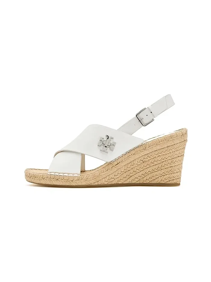 Туфли-эспадрильи на каблуке 85mm Turnlock Wedge Espadrille Tory Burch, Bianco Laredo — 5