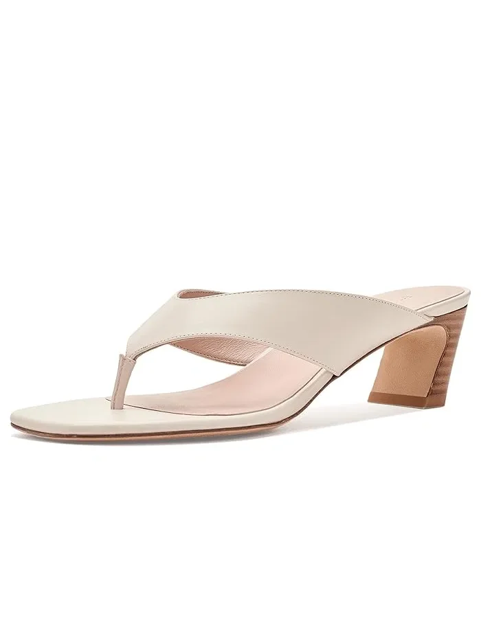 Босоножки с каблуком Stassi Thong 50 Stuart Weitzman, Linen/New Camel — 2