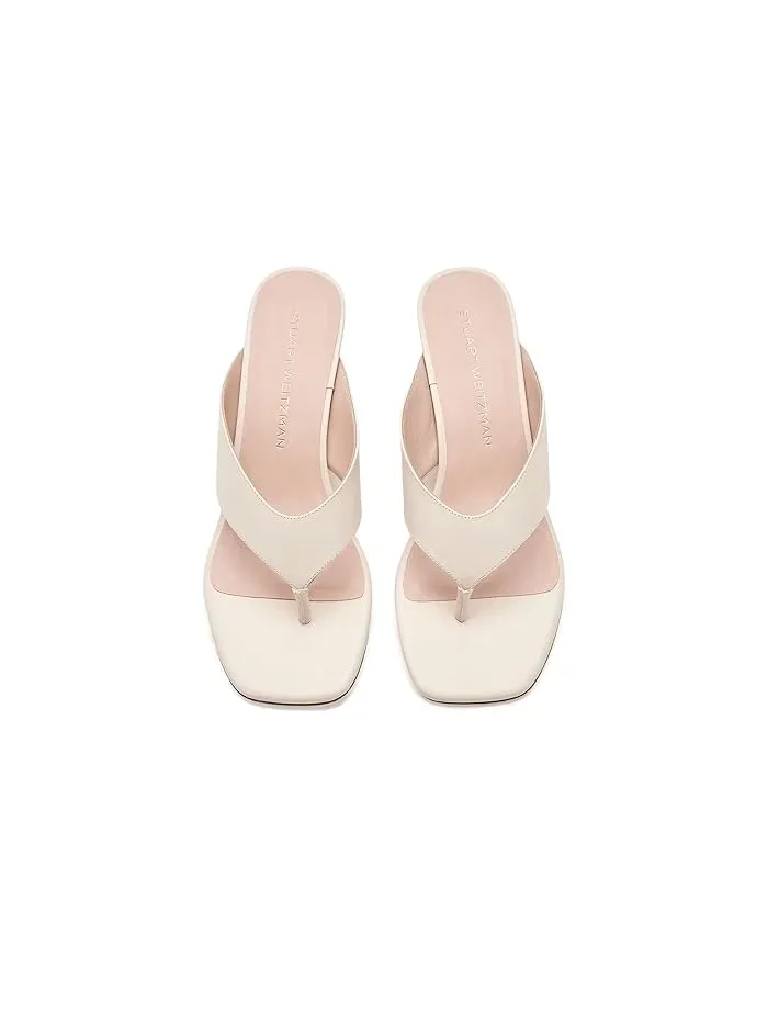 Босоножки с каблуком Stassi Thong 50 Stuart Weitzman, Linen/New Camel — 3