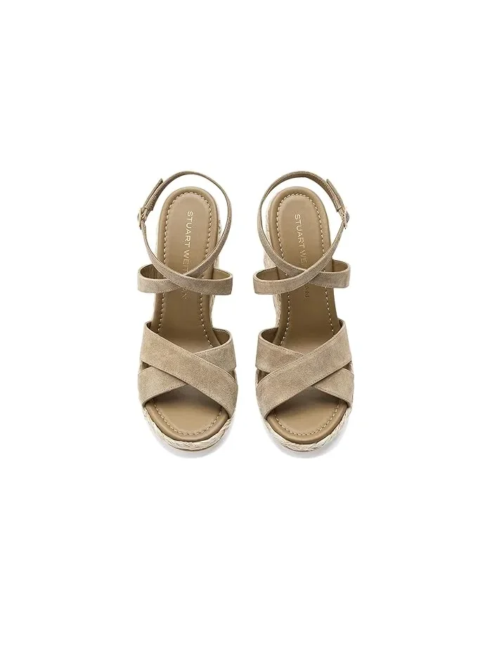 Босоножки на танкетке Alyssa Stuart Weitzman — изображение 3 из 5, золотистый оливковый