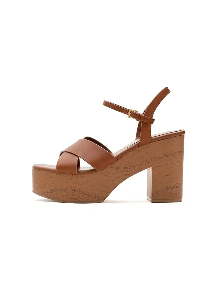 Туфли-лодочки с каблуком Qeelin GUESS, Dark Natural Leather — 5