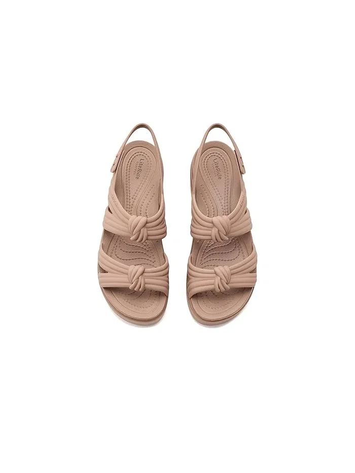 Туфли-лодочки на платформе Brooklyn Knot Low Wedge Crocs, Latte Knot — 3