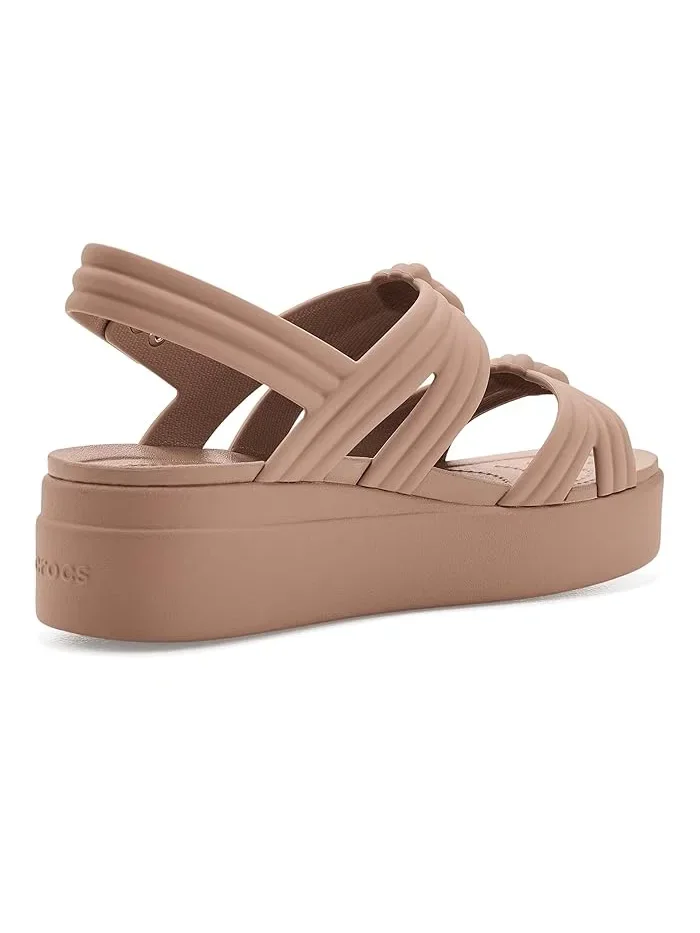 Туфли-лодочки на платформе Brooklyn Knot Low Wedge Crocs, Latte Knot — 4