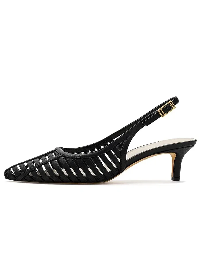 Туфли на каблуке с открытым мысом Kate Slingback Franco Sarto — 5
