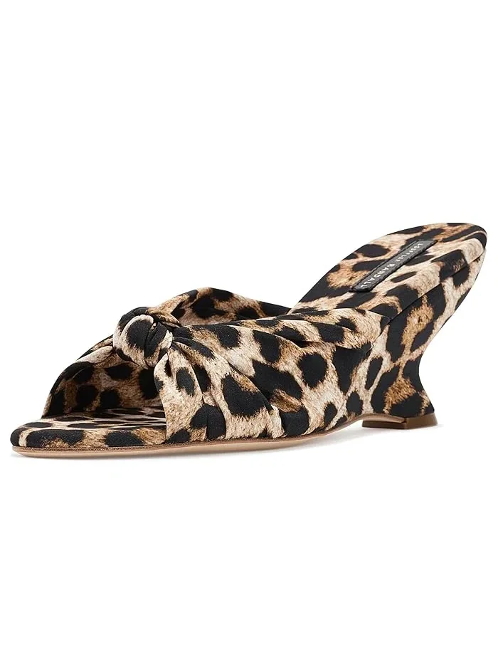 Туфли на каблуке с узлом Marsy Knot Wedges Loeffler Randall, Leopard — 2