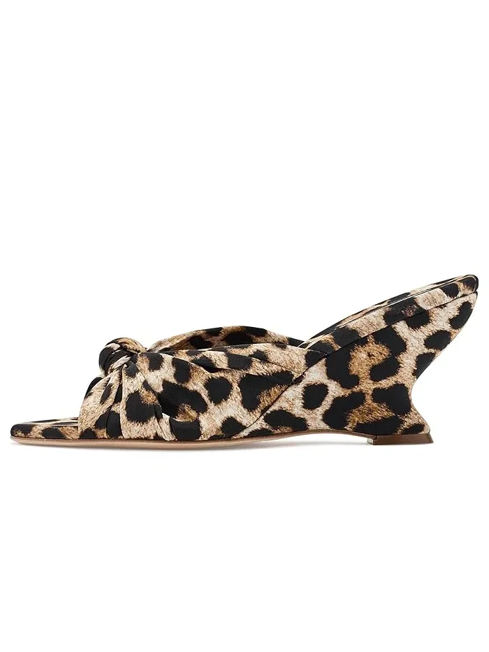 Туфли на каблуке с узлом Marsy Knot Wedges Loeffler Randall, Leopard — 5