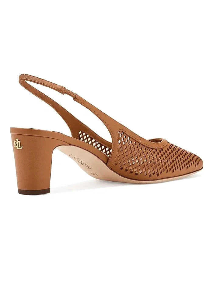 Туфли-лодочки на каблуке Klaire из перфорированной кожи Lauren Ralph Lauren — 4