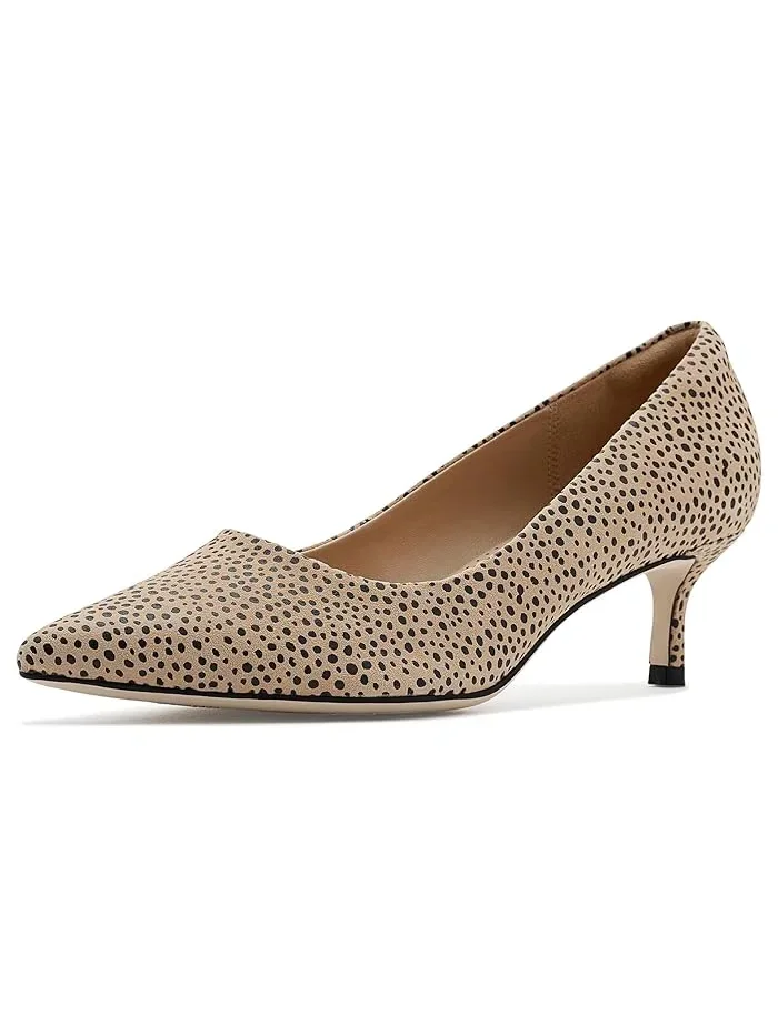 Туфли на каблуке с принтом Zarey Court Clarks, Animal Print Suede — 1
