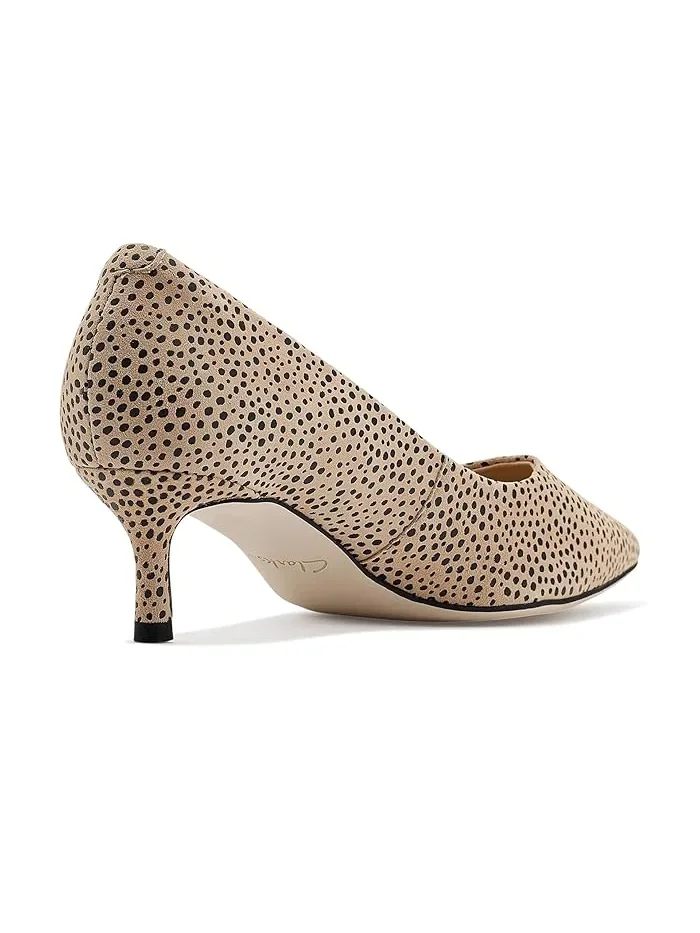 Туфли на каблуке с принтом Zarey Court Clarks, Animal Print Suede — 4