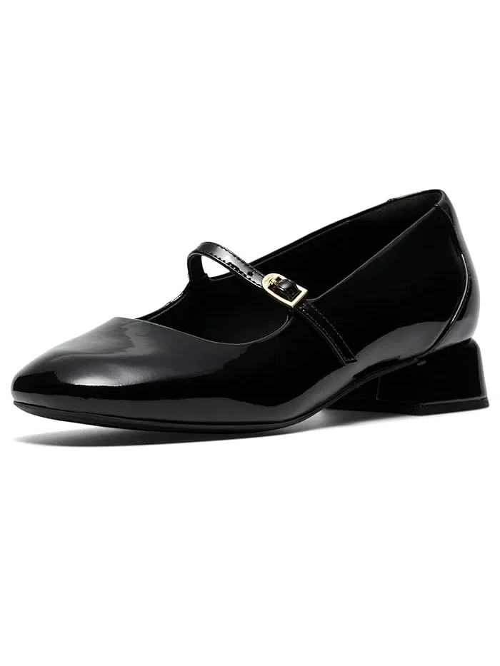 Туфли на каблуке черные лаковые Daiss 30 Bar Clarks — 2