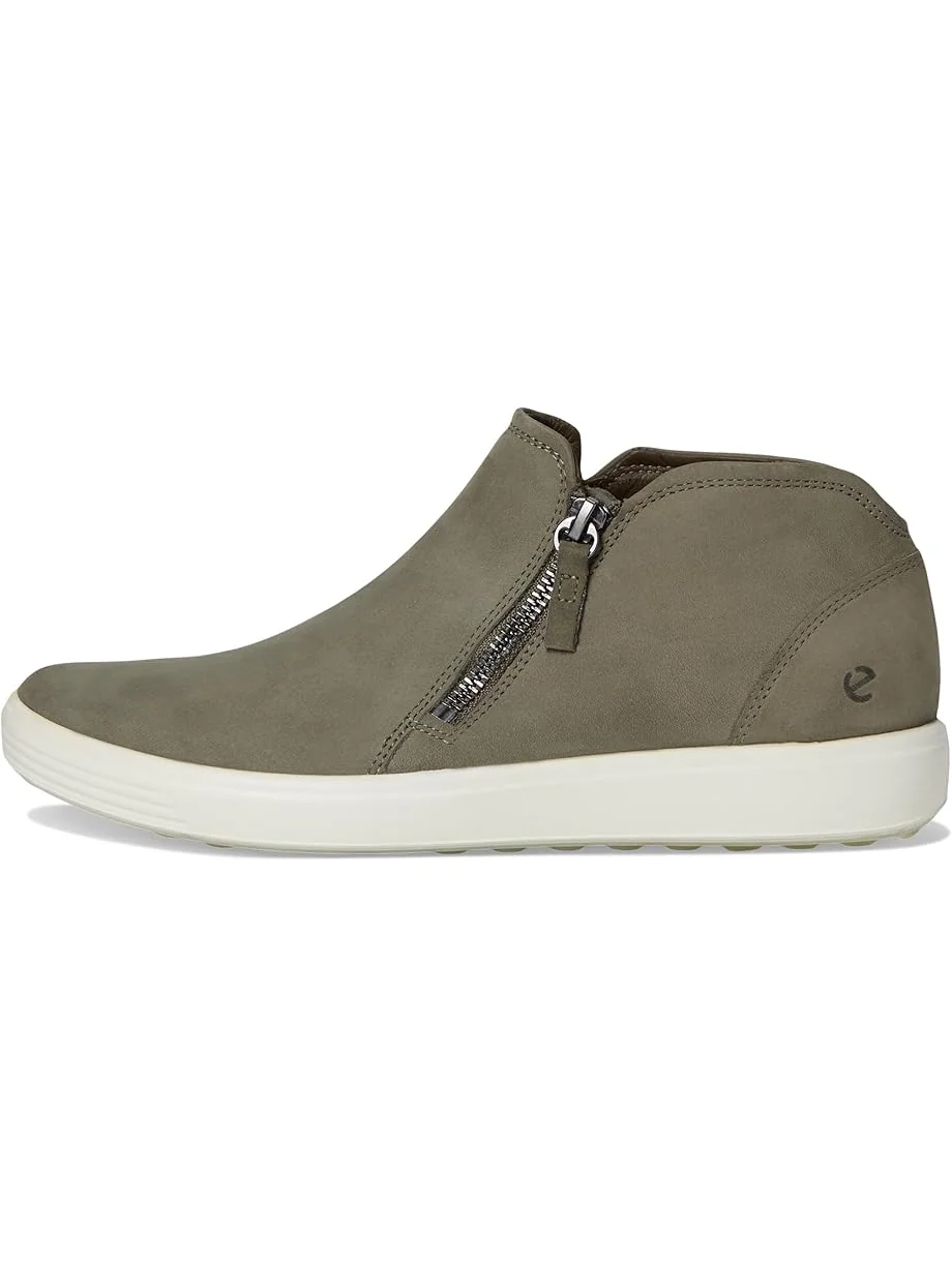 Ботильоны ECCO Soft 7 Low Cut Zip Bootie, женские, нубук — изображение 4 из 7, оливковый