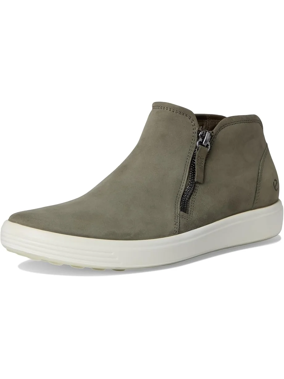 Ботильоны ECCO Soft 7 Low Cut Zip Bootie, женские, нубук — изображение 7 из 7, оливковый