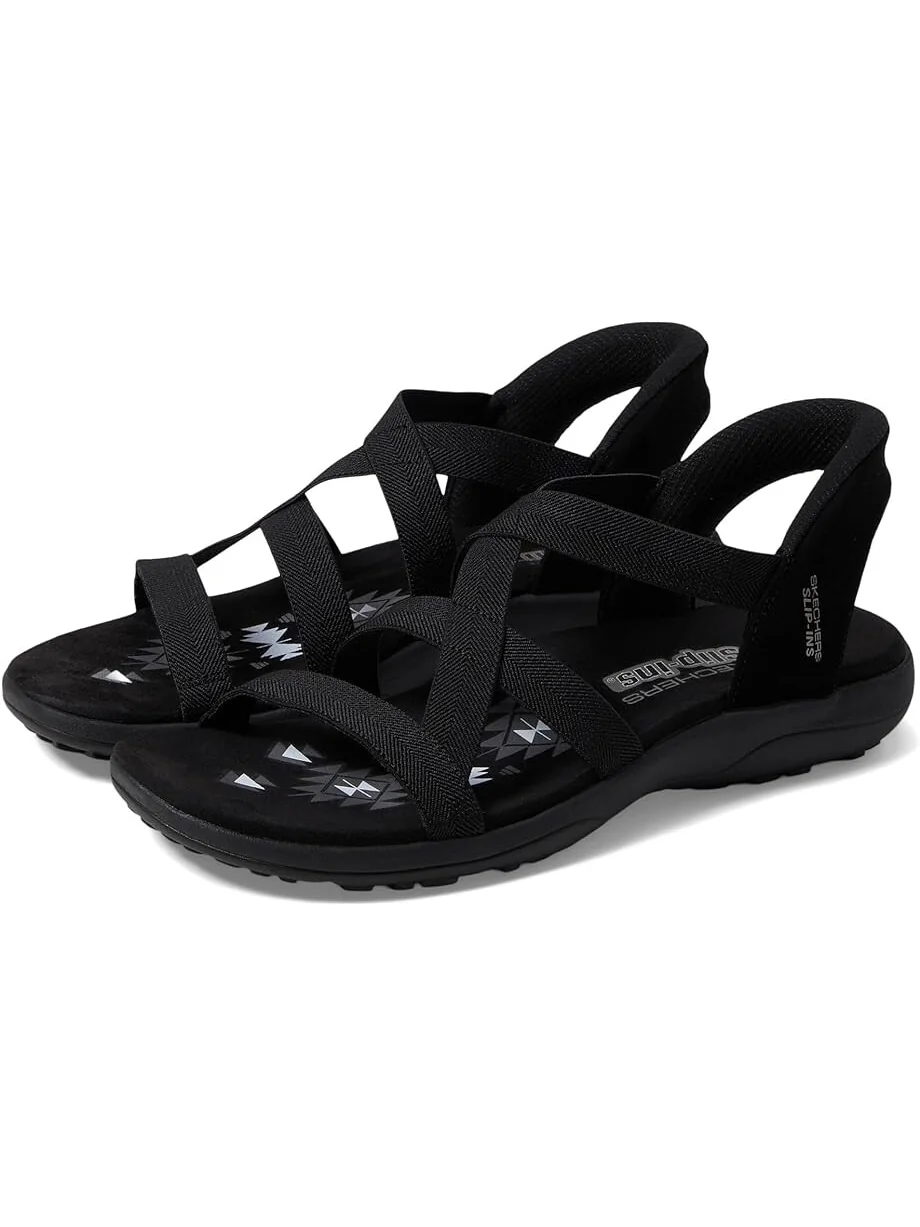 Сандалии SKECHERS Reggae Slim - Stretch Flex Hands Free Slip-Ins — изображение 1 из 4, черный/черный
