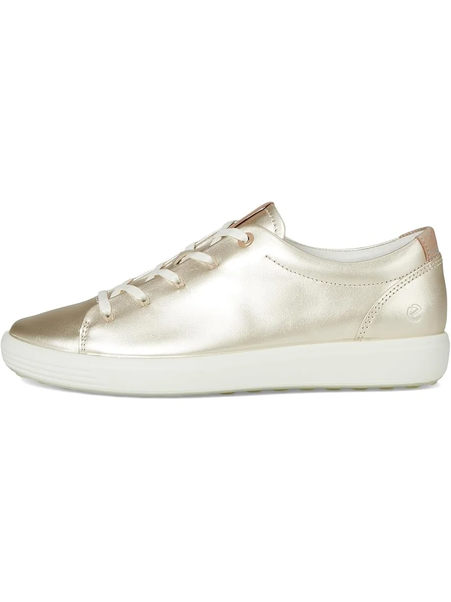 Кроссовки ECCO Soft 7 Floral Sneaker — изображение 4 из 7, белый золотистый
