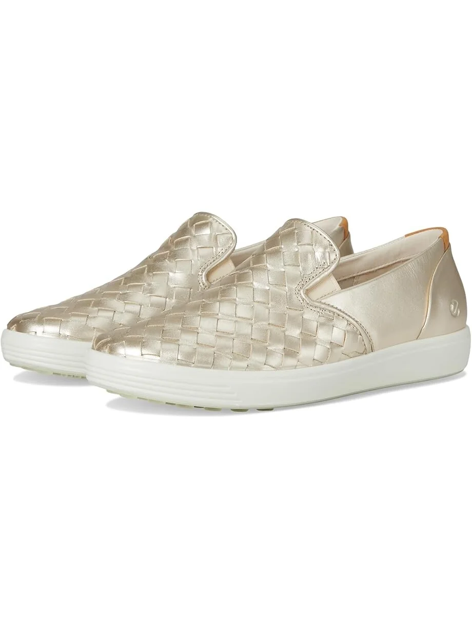 Кроссовки ECCO Soft 7 Woven Slip-On 3.0, женские — изображение 1 из 7, золотистый