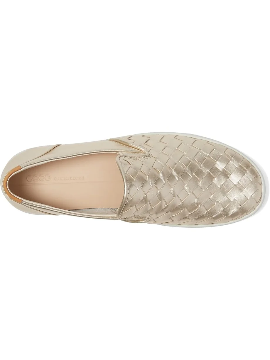 Кроссовки ECCO Soft 7 Woven Slip-On 3.0, женские — изображение 2 из 7, золотистый