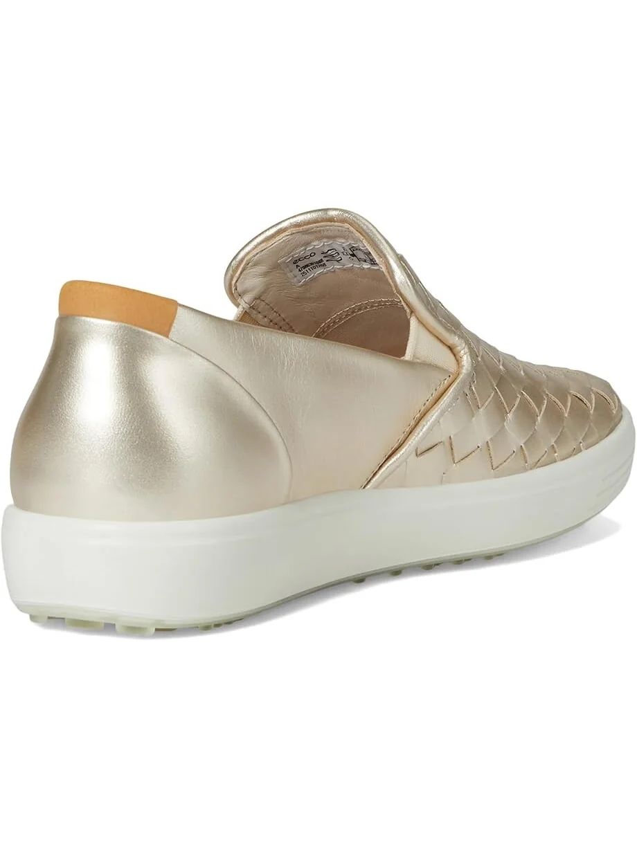 Кроссовки ECCO Soft 7 Woven Slip-On 3.0, женские — изображение 5 из 7, золотистый