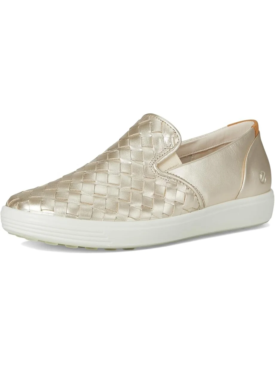 Кроссовки ECCO Soft 7 Woven Slip-On 3.0, женские — изображение 7 из 7, золотистый