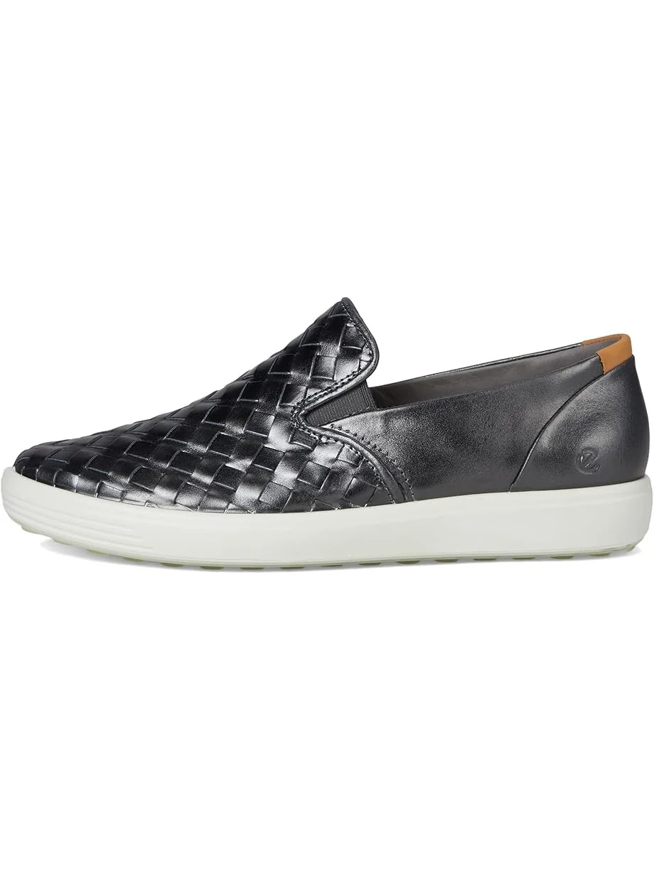 Кроссовки ECCO Soft 7 Woven Slip-On 3.0 Sneaker — изображение 4 из 7, серебристый