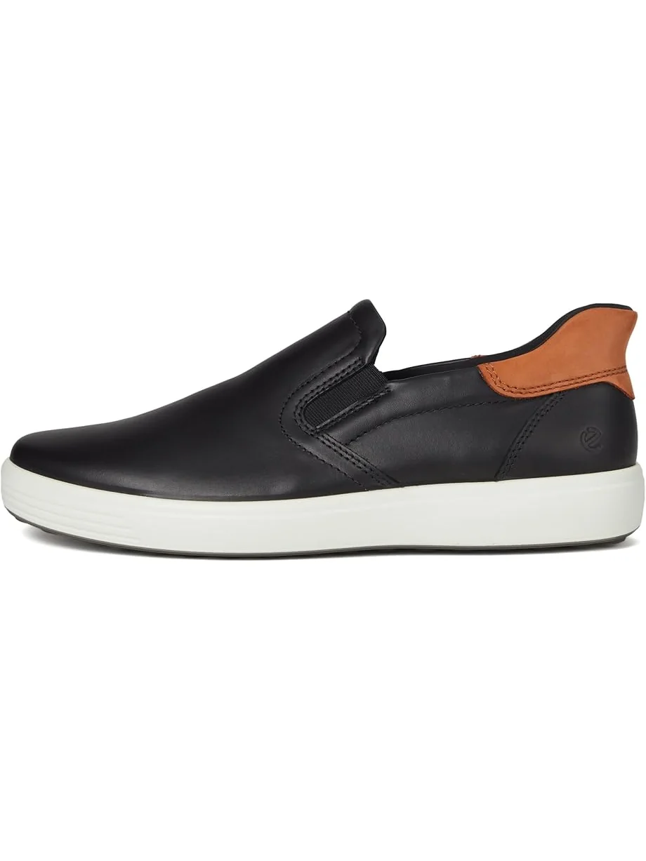 Кроссовки ECCO Soft 7 Easy Slip On Sneaker, кожаные — изображение 4 из 7, черный, коричневый