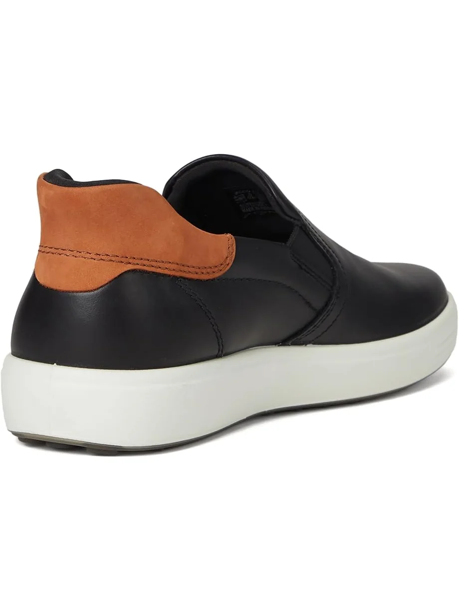 Кроссовки ECCO Soft 7 Easy Slip On Sneaker, кожаные — изображение 5 из 7, черный, коричневый