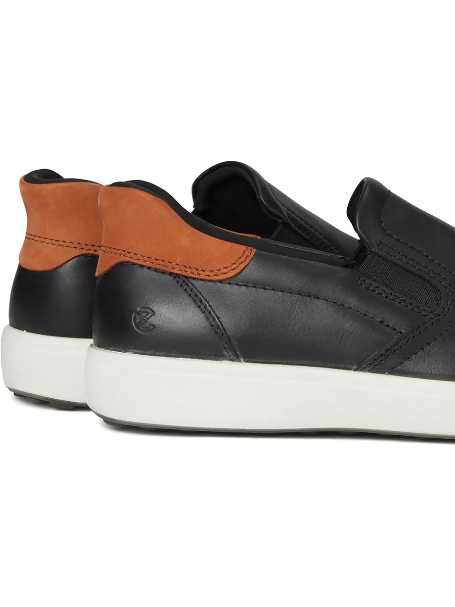 Кроссовки ECCO Soft 7 Easy Slip On Sneaker, кожаные — изображение 6 из 7, черный, коричневый