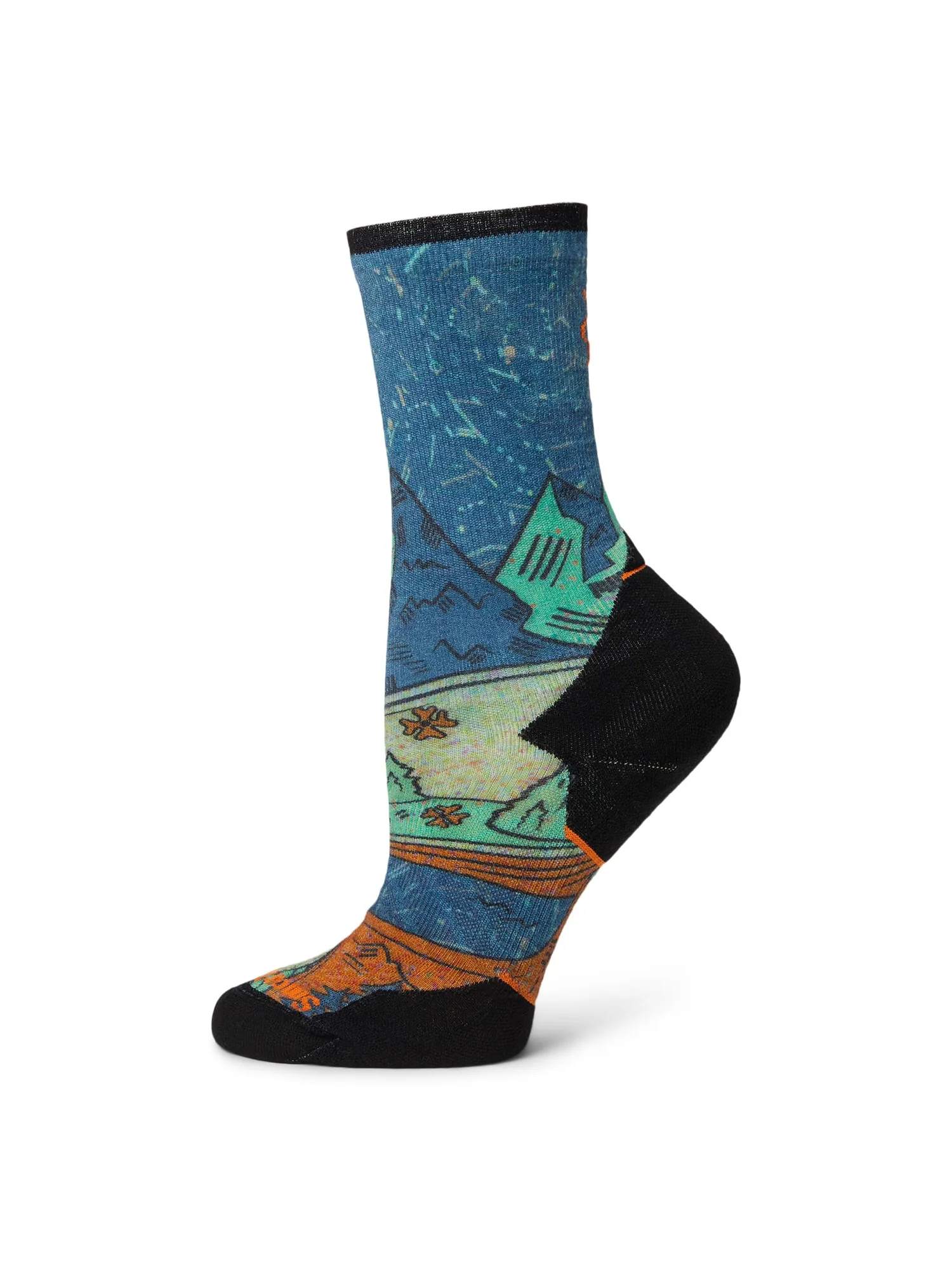 Туфли Smartwool Trail Run Targeted Cushion Mountain Print Crew Socks — изображение 1 из 1, синий