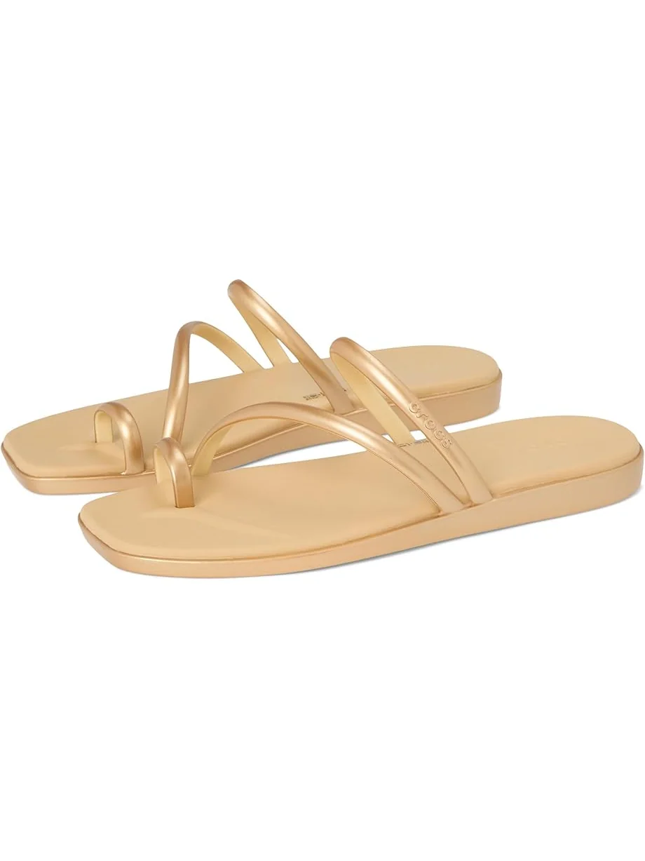 Сандалии Crocs Miami Toe Loop Sandal — изображение 1 из 7, металлик золотистый