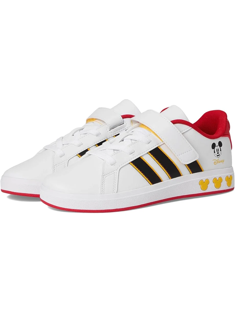Кроссовки adidas Kids Disney Mickey Mouse Grand Court Shoes — изображение 1 из 7, белый/черный/золотистый