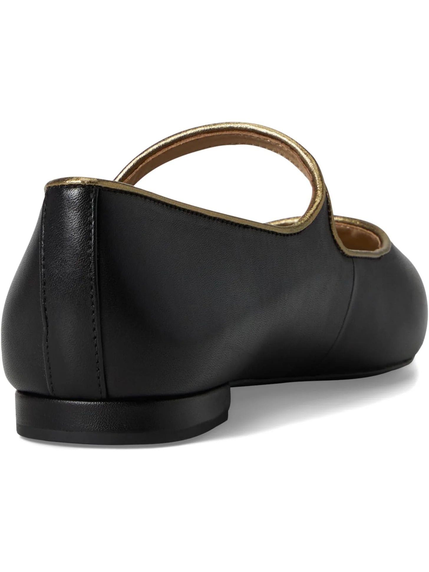 Балетки Lauren Ralph Lauren Londyn Metallic-Trim Leather Mary Jane — изображение 5 из 7, черный/золотистый