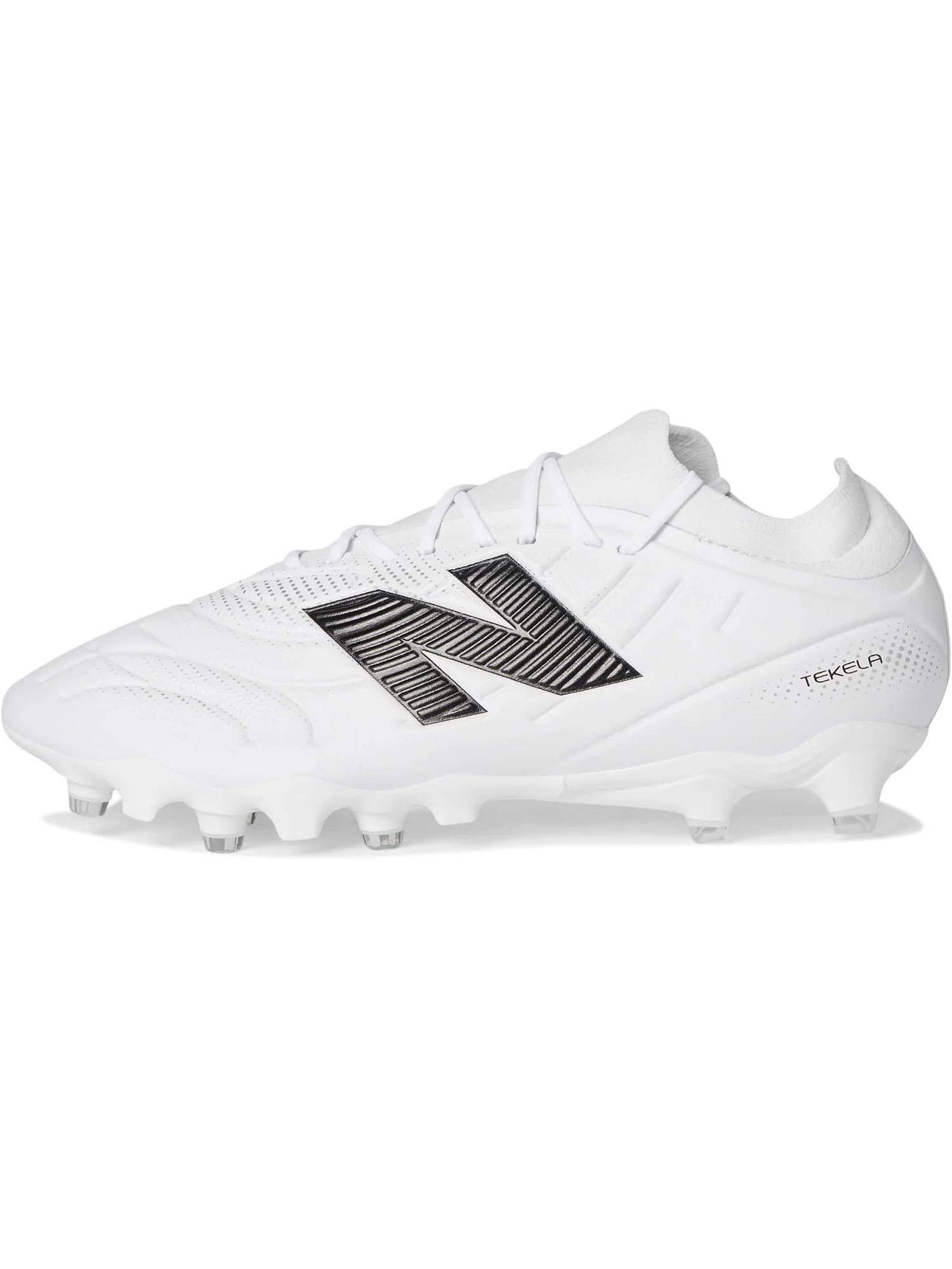 Кроссовки New Balance Unisex Tekela Team Low Laced FG V5 Soccer Cleats — изображение 4 из 7, белый/черный/серебристый