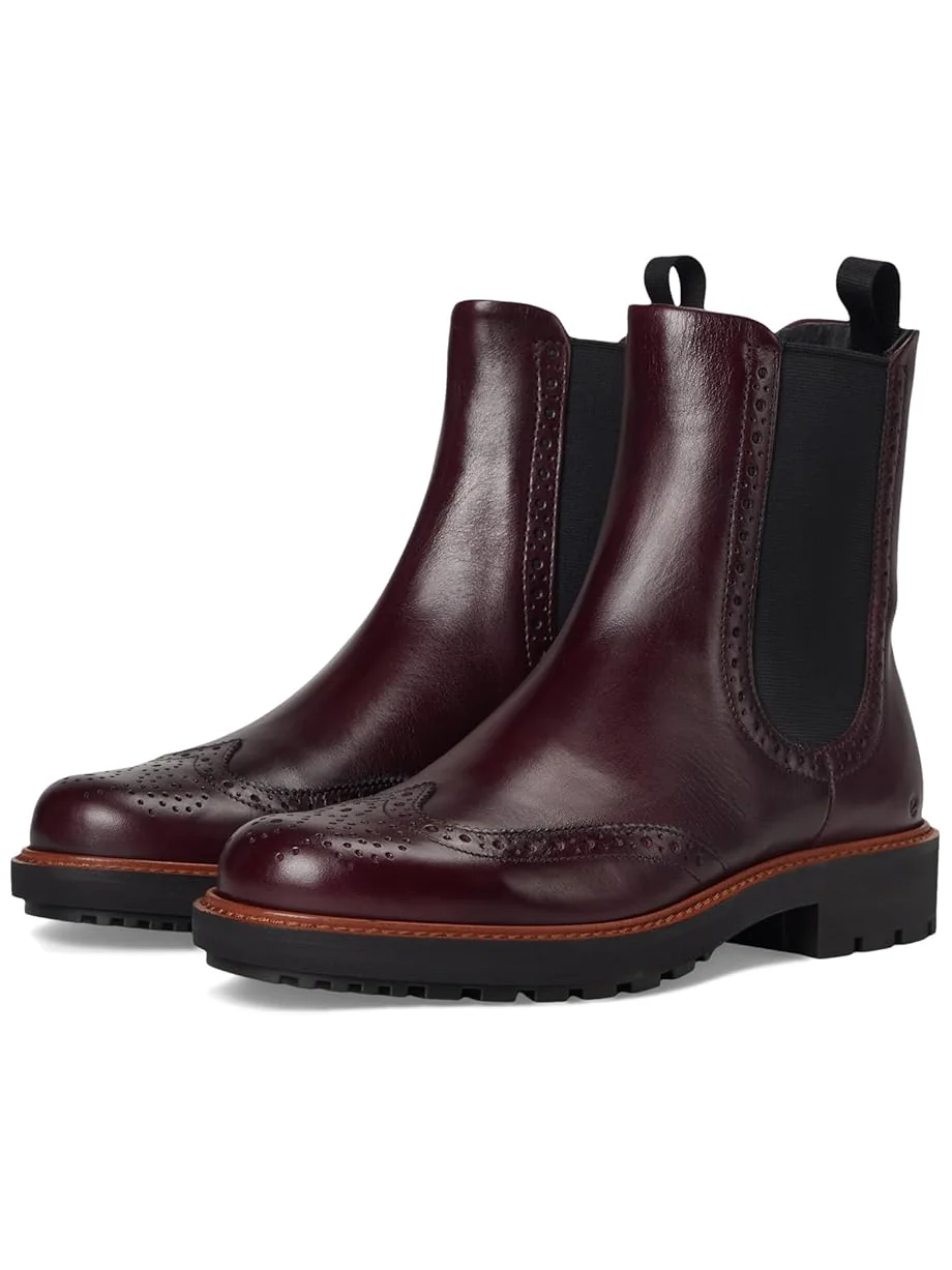 Ботинки ECCO Metropole Oslo Chelsea Wingtip женские, кожаные — изображение 1 из 7, красный