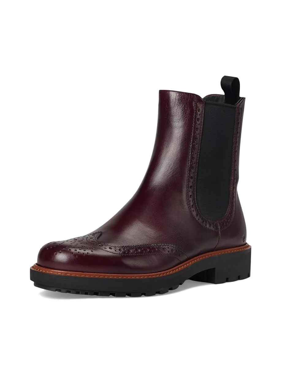Ботинки ECCO Metropole Oslo Chelsea Wingtip женские, кожаные — изображение 7 из 7, красный