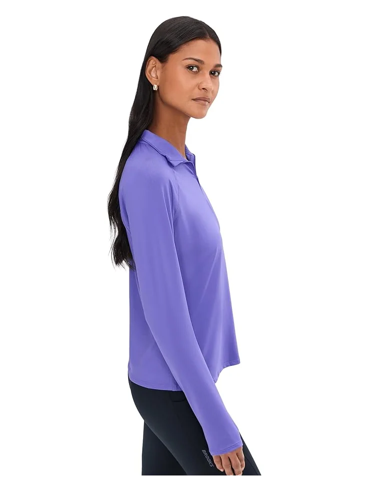 Женская футболка Brooks Dash 1/2 Zip 3.0 — изображение 3 из 5, фиолетовый