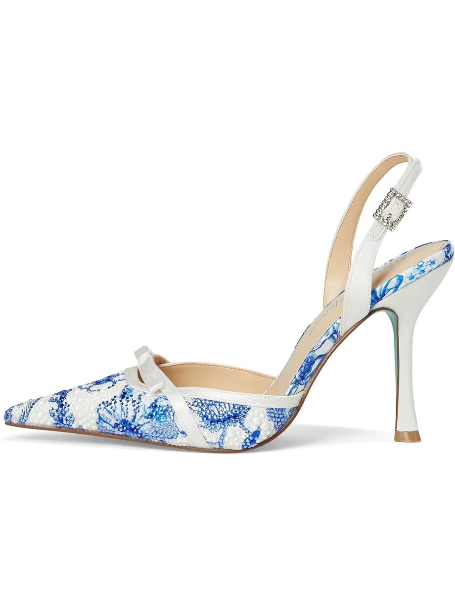 Женские туфли на каблуке Blue by Betsey Johnson Roza — изображение 4 из 7, белый синий