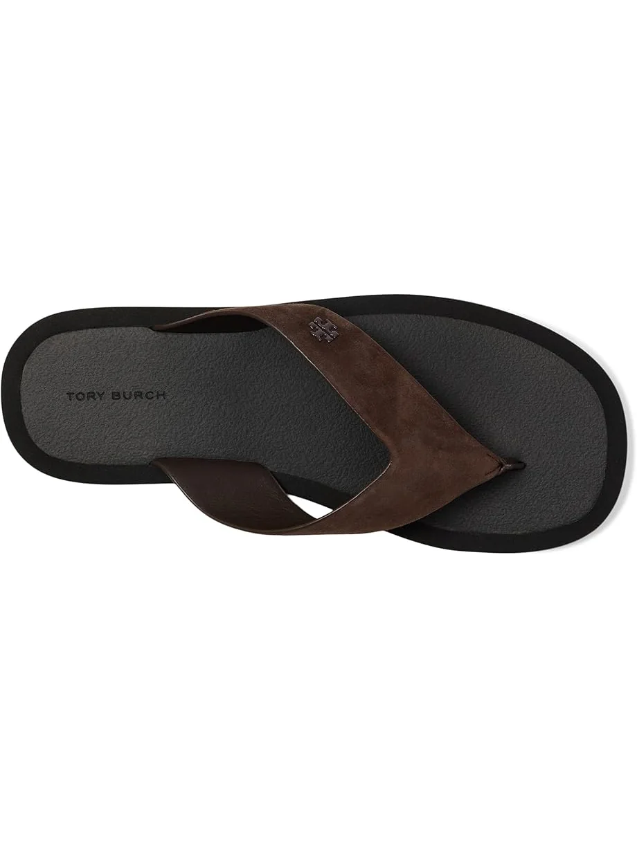 Женские сандалии Tory Burch Leather Platform Flip Flop — изображение 2 из 7, темный/черный