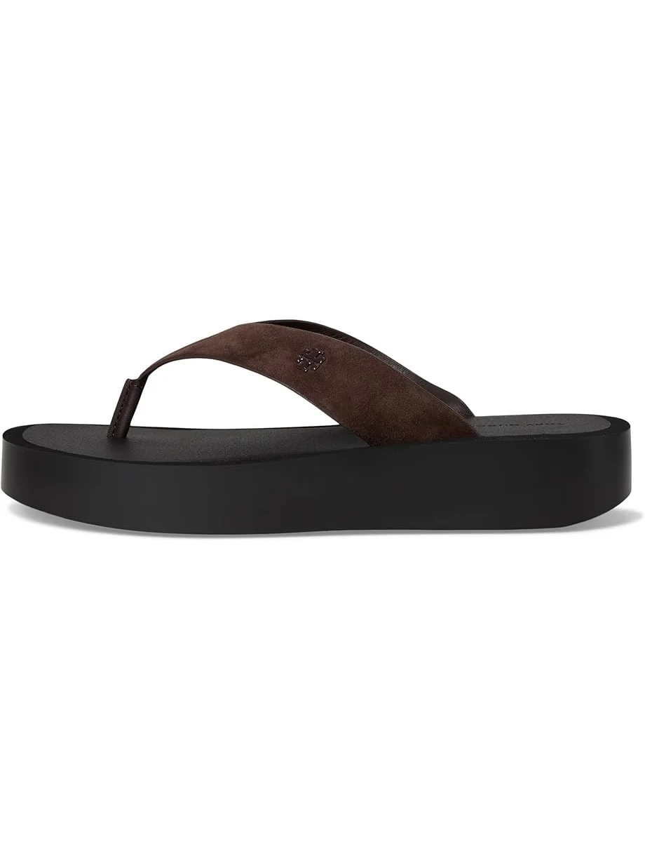Женские сандалии Tory Burch Leather Platform Flip Flop — изображение 4 из 7, темный/черный