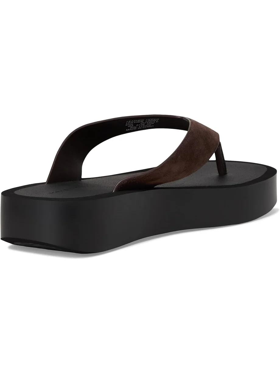 Женские сандалии Tory Burch Leather Platform Flip Flop — изображение 5 из 7, темный/черный