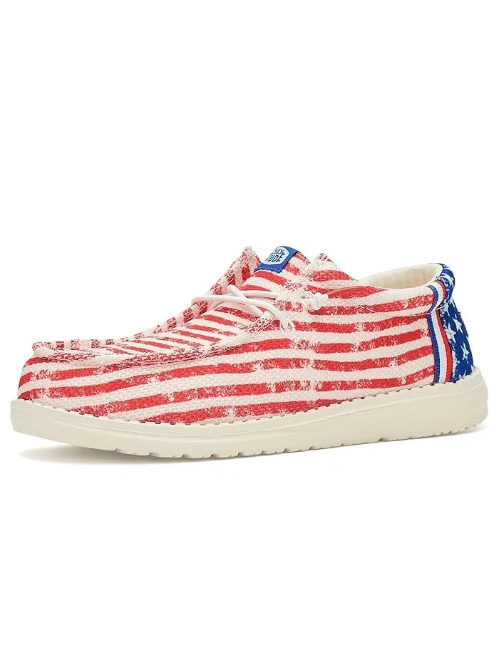 Кроссовки с американским флагом Wally Americana Hey Dude Kids, American Flag — изображение 2 из 5, американский флаг