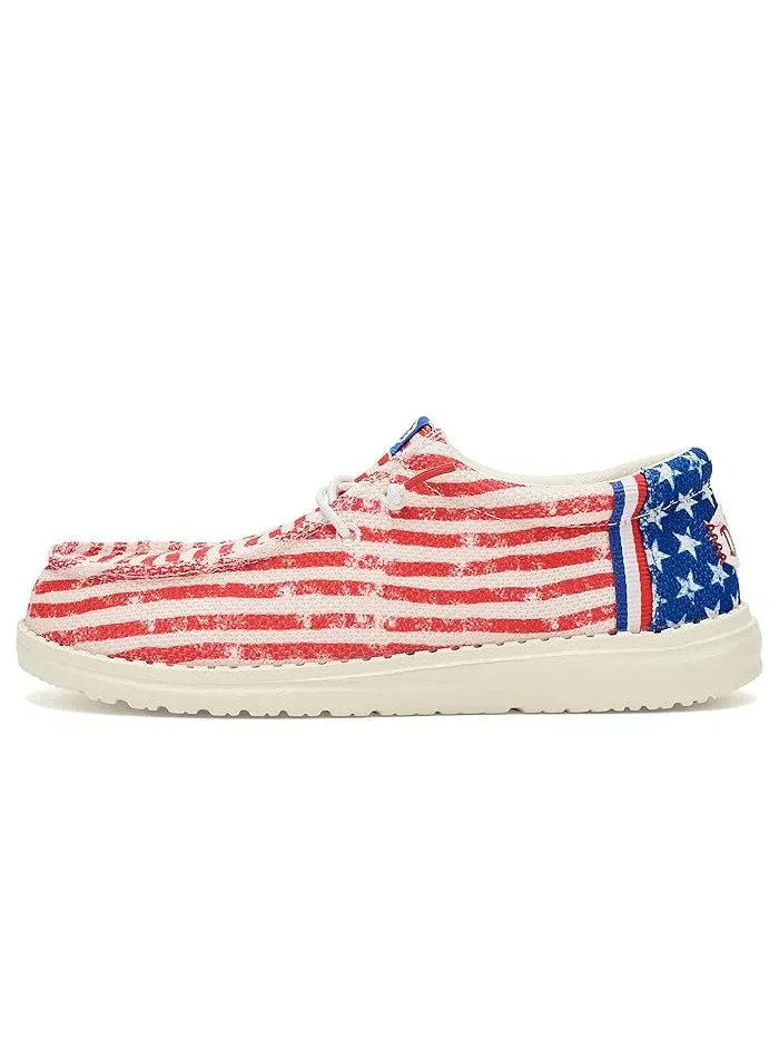 Кроссовки с американским флагом Wally Americana Hey Dude Kids, American Flag — изображение 5 из 5, американский флаг