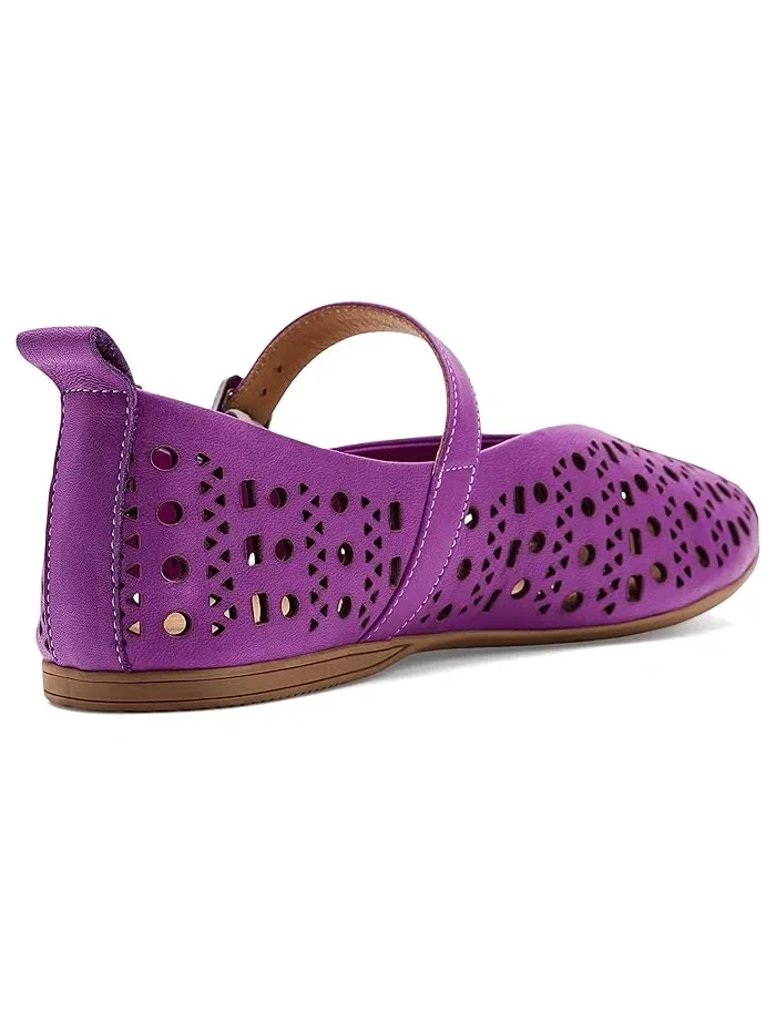 Туфли-лодочки кожаные Kass Flats Miz Mooz — изображение 4 из 5, фиолетовый