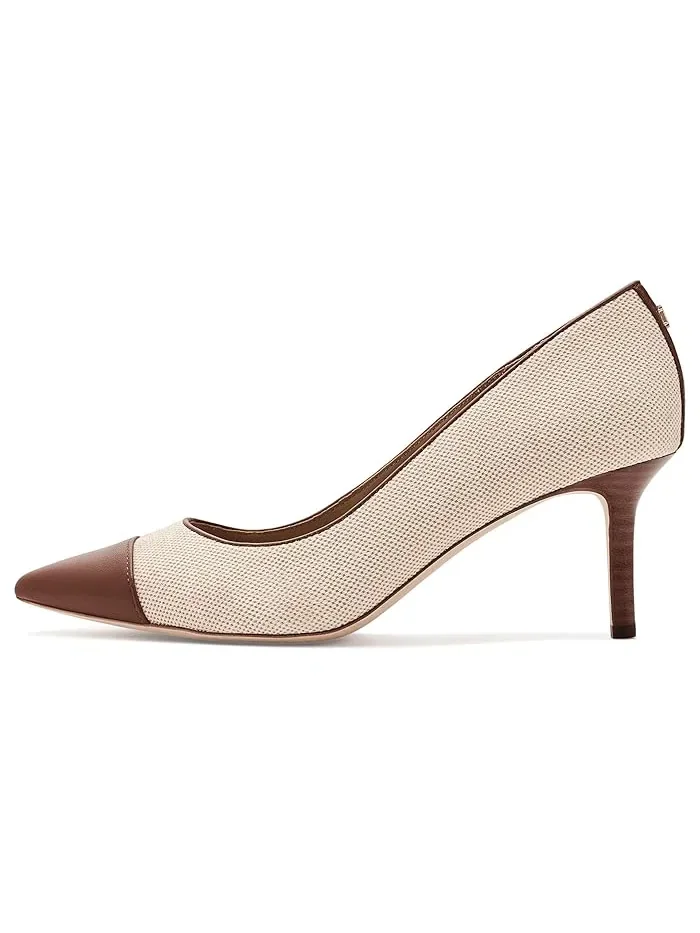 Туфли на каблуке Lanette III Canvas & Leather Lauren Ralph Lauren — изображение 5 из 5, натуральный//бежевый