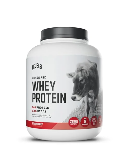 Levels Grass Fed Whey Protein — сывороточный протеин, клубника, 5 фунтов — 1