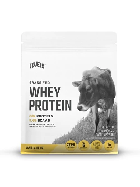Levels Grass Fed Whey Protein — сывороточный протеин, ваниль, 1 фунт