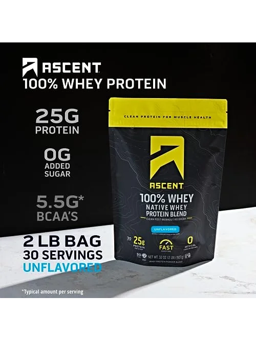 Ascent 100% сывороточный протеин ванильный 2 фунта — 2