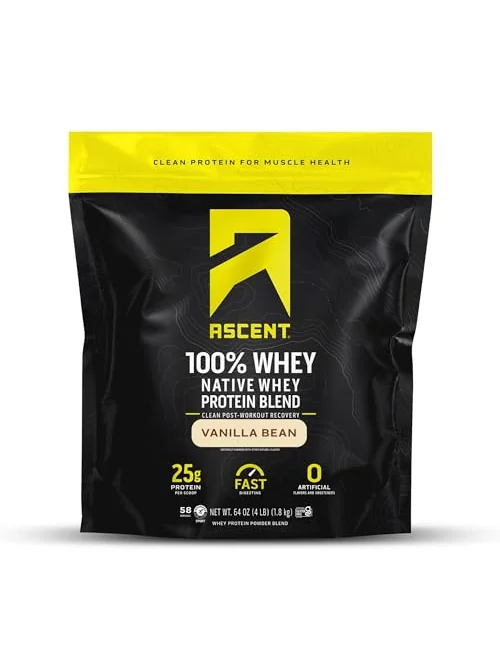 Ascent 100% сывороточный протеин ванильный 2 фунта — 1