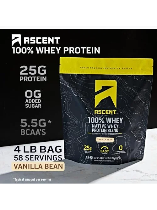 Ascent 100% сывороточный протеин ванильный 2 фунта — 2