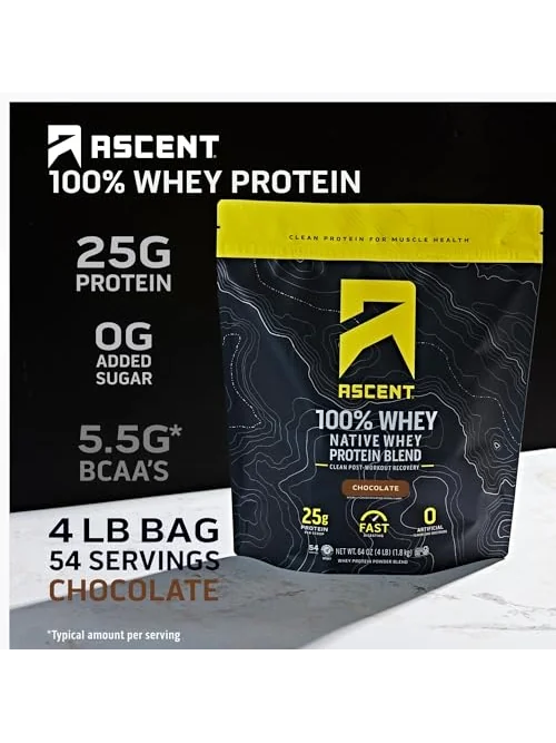 Ascent 100% сывороточный протеин ванильный 2 фунта — 2